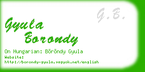 gyula borondy business card